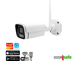 Doorsafe 3123 - Beveiligingscamera, WiFi & RJ45, bullit, voor buiten, via Smart Life app van Tuya