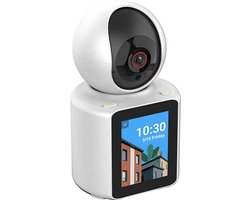 DrPhone StreamLens - WiFi Camera met Scherm Voor Videogesprekken – Slimme Beveiliging en Eenvoudige Communicatie - Slimme Bewegingssensor & Nachtzicht - Wit