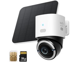 eufy 4G LTE S330 Camera - met WiFi - 4K Pan&Tilt - Volkomen draadloos met zonnepaneel - AI Tracking en 4G verbinding met simkaart