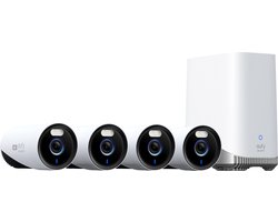 eufy beveiliging eufycam E330 4-cam kit - bedraad beveiligingscamera buiten - beveiligingscamerasysteem - wifi NVR - 24/7 opname - 4K-camera met verbeterde wifi - gezichtsherkenning ai