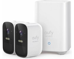 Eufy Cam 2C Draadloze Beveiligingsset - Inclusief Homebase2 en 2 Camera's - Wit