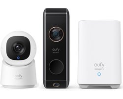 eufy Dual 2 Pro Doorbell 2K Draadloze Video Deurbelset inclusief verstelbare camera + Indoor Cam C220