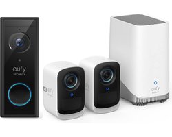 eufy Security 3C 4K HQ met Homebase 3 + 2K video doorbell - 2 beveiligingscamera/ IP camera - 180 dagen batterij - Voor binnen & buiten