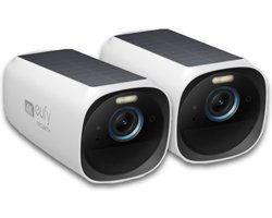 eufy Security - eufyCam 3 add-on camera - 2 PACK - Zwart en wit,Een stuk,4K draadloze Beveiligingscamera met geïntegreerd zonnepaneel-AI gezichtsherkenning