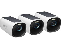 eufy Security - eufyCam 3 add-on camera - 3 PACK - Zwart en wit,Een stuk,4K draadloze Beveiligingscamera met geïntegreerd zonnepaneel-AI gezichtsherkenning