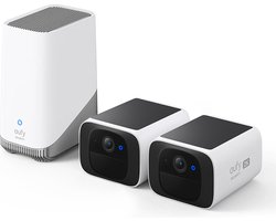 eufy security S220 SoloCam en een Homebase 3 -Beveiligingscamera op Zonne-energie - Draadloze Buitencamera - Eindeloze Energievoorziening, 2K Resolutie