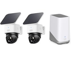 eufy Security SoloCam S340 - 360° buitencamera 2 PACK + Homebase 3 - Bundelvoordeel