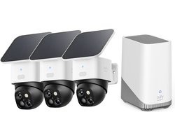 eufy Security SoloCam S340 - 360° buitencamera 3 PACK + Homebase 3 - Bundelvoordeel