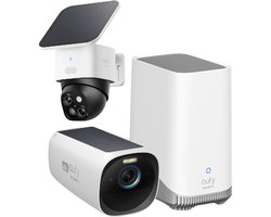 eufy Security SoloCam S340 - 360° buitencamera + Eufycam 3 + Homebase 3 - Bundelvoordeel