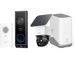 eufy Security SoloCam S340 - 360° buitencamera + Homebase 3 + E340 deurbel incl Gong- Bundelvoordeel