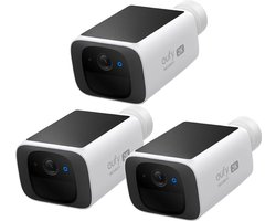 Eufy Solocam S220 trio-bundel - Beveiligings camera met zonnepaneel - Laadt automatisch op - Nachtzicht