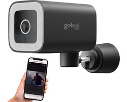 Gologi Premium Outdoorcamera - Buitencamera met Nachtzicht - Beveiligingscamera - Security Camera - 4MP - IP Camera - Geluid en Bewegingsdetectie - Met Kabel - Met Wifi en App - Zwart