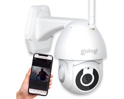 Gologi Superior Outdoorcamera - Buiten camera met nachtzicht - Beveiligingscamera met kabel - Security camera - 3MP - Met wifi en app - Wit