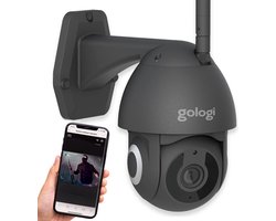 Gologi Superior Outdoorcamera - Buiten camera met nachtzicht - Beveiligingscamera met Kabel - Security camera - 3MP - Met wifi en app - Zwart