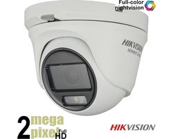 Hikvision Full Color - Dome Camera - 4 in 1 - Full HD - WDR - 20m Nachtzicht - Wit Licht - Goed Zichtbaar - Werkt Preventief - Beveiligingscamera