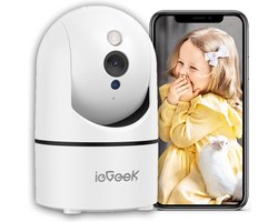 ieGeek 2K Beveiligingscamera binnen - Huisdiercamera met app - Honden Camera - baby monitor- bewegings sensor - babyfoon met camera- 2.4GHz Wlan