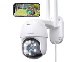 ieGeek 2MP Beveiligingscamera Buiten WiFi, PTZ WiFi Dome Camerabewaking Buiten, Automatisch Volgen en Menselijke Detectie, 2-Weg Audio, 30m Nachtzicht, IP65 Waterdicht