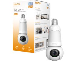 Imou Bulb Cam - Beveiligingscamera En E27 Lamp - 3K Camera en Lamp In 1 - 3K UHD Beeld – 350 Lumen - Eenvoudige en Snelle Installatie - Panoramisch Draaien En Kantelen Voor 360° Beveiliging - Persoons -En Voertuigendetectie