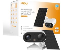 Imou Cell Go Full Color Met Zonnepaneel - Beveiligingscamera - 2K Draadloos Bewakingscamera Voor Buiten - 5000 mAH Accu - Eenvoudige Installatie - AI-Persoonsdetectie - Smart Full Color Night Vision - IP65 Weerbestendig - Inclusief Zonnepaneel