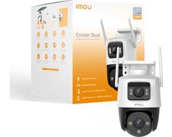 Imou Cruiser Dual 10MP - Beveiligingscamera Voor Buiten - Wit - Camera Met Verstelbare Dubbele Lens (2 x5MP) - 360° Dekking - Accurate Persoons- En Voertuigdetectie - Nachtzicht Continue In Kleur - Sirene - IP66 Bestemd Tegen Zware Weeromstandigheden