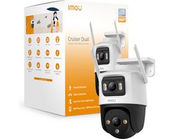 Imou Cruiser Dual 6MP - Beveiligingscamera Voor Buiten - Wit - Camera Met Verstelbare Dubbele Lens (2 x 3MP) - 360° Dekking - Accurate Persoons- En Voertuigdetectie - Nachtzicht Continue In Kleur - Sirene - IP66 Bestemd Tegen Zware Weeromstandigheden