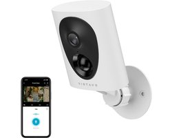 Intelectro Beveiligingscamera - Uw Betrouwbare Partner in Veiligheid, Dag en Nacht - 1080P Full HD Camera - Ingebouwde Nachtkijker - Werkt 1-3 Maanden op Accu - 2 Weg Audio - AI Bewegingsdetectie - Wit - Levering Sneller dan Aangegeven!