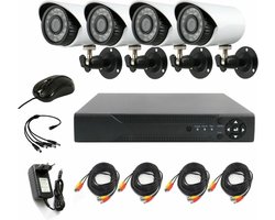 ISWISS - Beveiligingscamera 4 sets - CCTV - bekabeld - Live meekijken - Telefoon