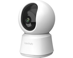 Laxihub P2 - Wifi Beveiligingscamera - Huisdiercamera - Indoor camera met 32 GB Sd-kaart - Full HD Resolutie – Wifi - Privacyfunctie - Wit