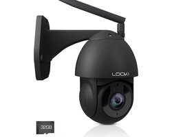 Looki 360Pro - Beveiligingscamera Buiten Draaibaar - incl. 32GB SD-kaart - 5G & 2.4G - ONVIF - Draadloos internet - Wifi - Zwart