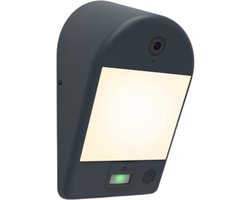 Lutec - Mimo - Zwart - Buiten Wandlamp met Camera en Sensor- HD-camera - Tweewegscommunicatie - Smart Home Integratie - Eenvoudige Installatie