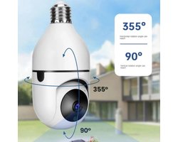 NARVIE smart camera led lamp - Beveiligingscamera - 100% Volledig Draadloos - Babyfoon - Smart Camera - werkt op 5G - WiFi Camera - Met Mobiele App - Incl. 32GB Geheugenkaart