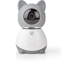 Nedis SmartLife Camera voor Binnen - Wi-Fi - Full HD 1080p - Pan tilt - Cloud Opslag (optioneel) / microSD (niet inbegrepen) - Met bewegingssensor - Nachtzicht - Grijs / Wit