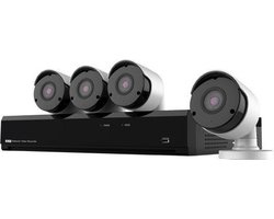 Nivian Bewakingscamera Set met 4 5MP bullet Camera's en 4 Kanaals PoE UltraHD 4K NVR - Netwerk Video Recorder - Beveiliging - Camera - IP Camera - Binnen en Buiten - Compleet Camera Beveiligingssysteem - Bewakingscamera - CCTV Camera - Security - HD