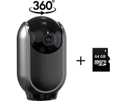 Oneproduct - Beveiligingscamera - 360º - Bewakingscamera - Camerabewaking - Binnen camera - Beveiliging - Infrarood Nachtzicht - Wifi + 64GB