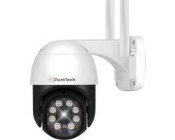 PuroTech Beveiligingscamera PRO - Buiten Camera met Nachtzicht - Bewakingscamera voor Buiten - WiFi 4x Digitale Zoom - Full HD 5MP - Met Wifi en app - Zwart/Wit