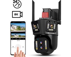 Raykon Beveiligingscamera met Nachtzicht voor Buiten - Draadloze Camera voor Binnen - Camerabewaking met WIFI