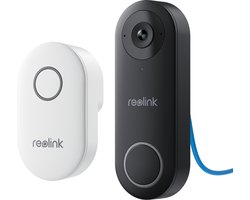 Reolink 2K 5MP Videodeurbel met bel, 180 graden uitzicht, PoE, Persoons/verpakking detectie, Tweewegaudio, Werkt met NVR's