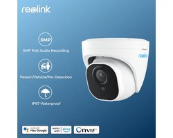 Reolink Smart Security Camera - 5MP PoE - Nachtzicht - Slimme Persoon/Huisdier/Voertuig Detectie - Bewakingscamera - Ingebouwde Microfoon -Geluidsopname- Google Assistent - Waterproof IP67