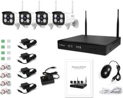 Set van 4 camera's met NVR - Wifi -met NVR - beveiliging voor thuis - kantoor - winkel - beveiligingscamera's set - veiligheid - bewaking