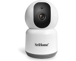 SriHome SH038 - Hoge resolutie, 5MP 5Ghz en 2.4Ghz Dual Band Wifi Camera beveiliging. Beveiligingscamera voor binnen/huisdiercamera, tot 128GB - Nachtvisie in kleur - met app