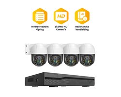 Teceye Compleet Camera Beveiliging Set met 4x POE Camera - CCTV Camerasysteem - Beveiligingscamera Set - Bewakingscamera Set - Beveiligingscamera - Beveiligingscamera binnen - Beveiligingscamera Buiten