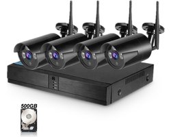 Teceye Compleet Camera Beveiliging Set met 4x Wifi IP Camera - CCTV Camerasysteem, Beveiligingscamera binnen , Wifi Beveiligingscamera Set Buiten - Beveiligingscamera - Beveiligingscamera buiten - Beveiligingscamera Draadloos buiten