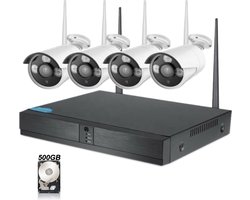 Teceye Compleet Camera Beveiliging Set met 4x Wifi IP Camera - CCTV Camerasysteem, Camera Beveiliging Buiten Draadloos, Wifi Beveiligingscamera Set Buiten - Beveiligingscamera - Beveiligingscamera buiten - Beveiligingscamera Draadloos buiten