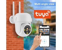 Tuya Premium 1080P Draadloze buiten IP Camera WiFi CCTV Outdoor 2.4Ghz & 5Ghz Wifi Beveiligings Camera 2-Weg Audio Met Instelbare Bewegingsdetectie Ondersteund Amazon Echo Alexa Google Home Assistant.