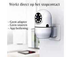 WiFi Beveiliging Camera Tuya "Direct op WCD" | 2,4Ghz | 220v stekker aansluiting | 1080P | Op afstand te bedienen