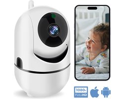 YE® Babyfoon met Camera en App – Baby Monitor – Babyfoon Camera – FULL HD – Gratis App – Wifi – Wit – Met Bewegingsdetectie, Tweewegaudio - Nachtzicht