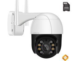 Zekona 20C Wit - IP Camera Beveiliging - Buiten - Beveiligingscamera - Bewakingscamera - Buiten Camera met Nachtzicht - WiFi 4x Digitale Zoom + 32 GB SD Kaart