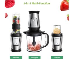 3-In-1 Multifunctionele Keukenmachine - 700W - Draagbare Juicer - Blender - Smoothie Mixer - Droge Molen