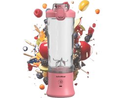 ActiveBlend, Blender To Go, 600 mL - 270 W, voor Smoothies en Eiwitshakes - Krachtige motor - Portable Blender - Draagbare blender - Smoothie Maker - 4000 mAh - (Roze)