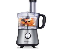 alpina 3-in-1 Foodprocessor - 1L - 600W - Food Chopper en Keukenmachine - 2 Snelheden - Hakken, Snijden en Raspen - Aluminium - Zilver